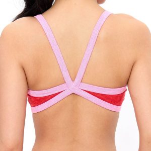 Heliovara Heather Contrast Sports Bra - Salsa Red