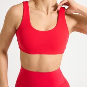 Double Dip Butter Sports Bra - Salsa Red