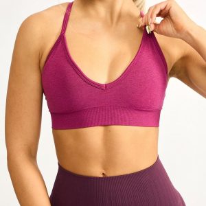 Plunge Seamless Sports Bra - Empire Rose