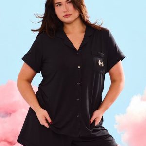 Pajama Shorts Set - Black