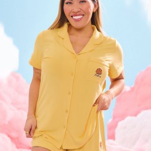 Pajama Shorts Set - Yellow