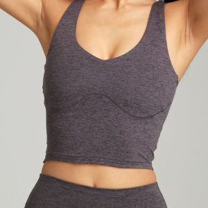 Heliovara Heather V Neck Tank - Heather Charcoal