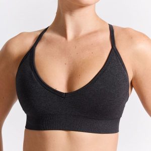 Plunge Seamless Sports Bra - Charcoal