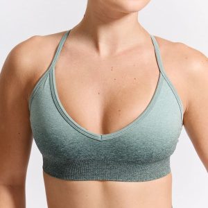 Plunge Seamless Sports Bra - Sage Ombre
