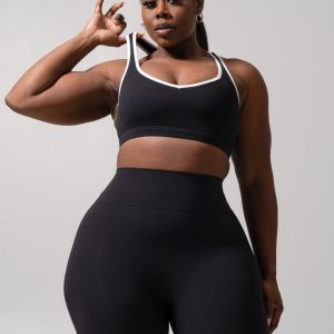 Heliovara Sports Bra - Onyx Black And White