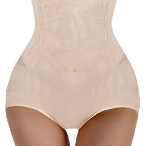 High-Waisted Mesh Slim Shorts - Beige