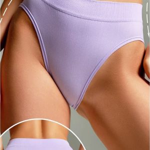 Cotton Stretch Hipster Panties - Purple