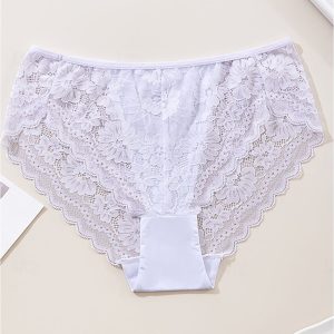 Lace Sexy Low-Rise Briefs - White