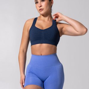 Heliovara Seamless Sports Bra - Heather Baked Blue