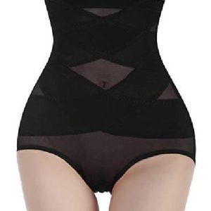 High-Waisted Mesh Slim Shorts - Black